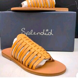 NWT Splendid Tatula Huarache Leather Sandals Sz 9m Strappy Boho Natural Brown